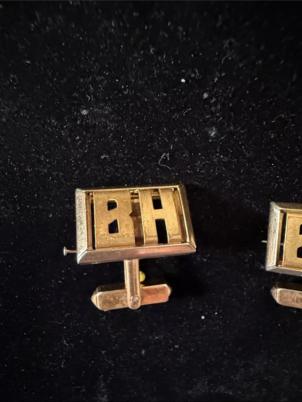 BH Monogram Gold-Tone Cufflinks - Men's Accessory